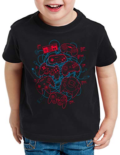 A.N.T. Mando Lío de Cables Camiseta para Niños T-Shirt Classic Retro Gamer, Talla:140