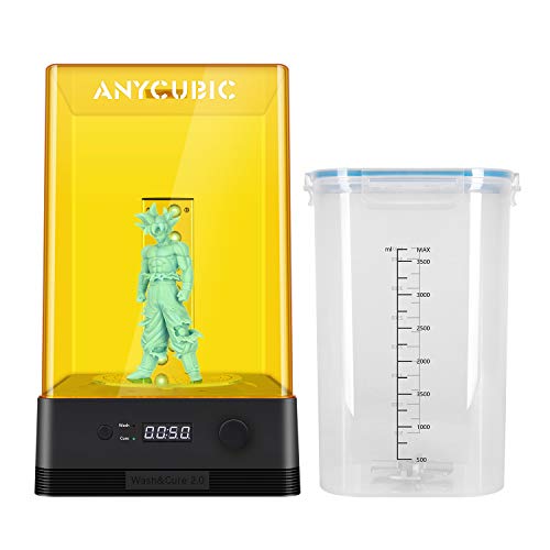 ANYCUBIC Wash & Cure Station 2.0,2 en 1 UV Wash & Cure Box para modelos Mars Photon LCD/DLP/SLA con plato giratorio y cubo de lavado