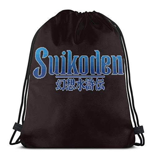 AOOEDM Suikoden (Ps1) Logo Sport Sackpack Mochila con cordón Bolsa de gimnasio Saco