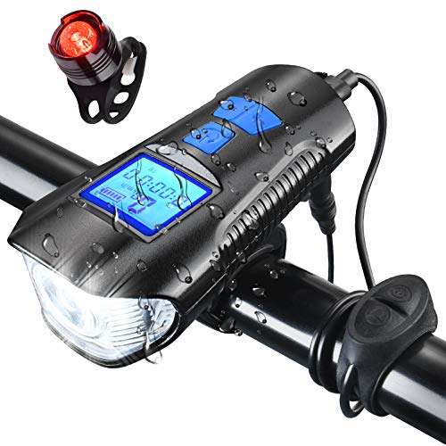 AOPOY Luz Bicicleta USB Recargable, Luces Bicicleta USB Delantera y Trasera 600 Lúmenes 1500 mAh, 4 Modos, Super Brillante IPX65 Impermeable Set Luces Bici, Luz LED Bicicleta para Carretera y Montaña