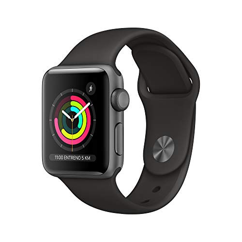 Apple Watch Series 3 (GPS) con caja de 38 mm de aluminio en gris espacial y correa deportiva - Negra Apple Watch Series 3 (GPS) con caja de 38 mm de aluminio en gris espacial y correa deportiva - Negra
