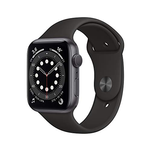 Apple Watch Series 6 (GPS, 44 mm) Caja de aluminio en gris espacial - Correa deportiva negra Apple Watch Series 6 (GPS, 44 mm) Caja de aluminio en gris espacial - Correa deportiva negra