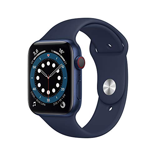 Apple Watch Series 6 (GPS + Cellular, 44 mm) Caja de aluminio en azul - Correa deportiva azul marino intenso Apple Watch Series 6 (GPS + Cellular, 44 mm) Caja de aluminio en azul - Correa deportiva azul marino intenso