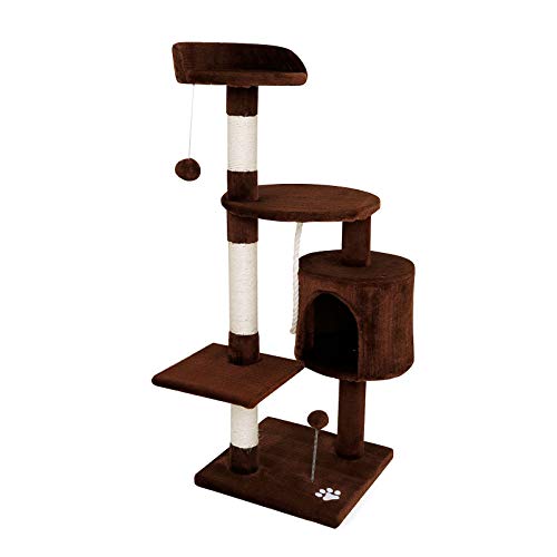 Árbol rascador para gatos, 112 cm (marrón) Árbol rascador para gatos, 112 cm (marrón)