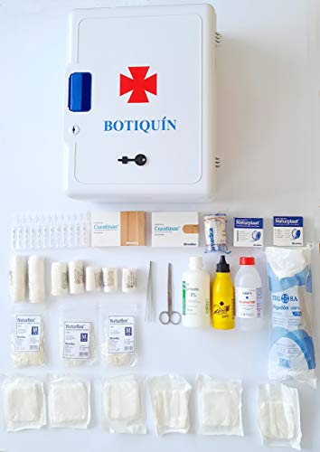 Armario botiquin para pared primeros auxilios con llave Tamaño:40 cms x 30 cms x 16 cms equipado con varios articulos imprescindibles para realizar primeras curas en caso de emergencia Armario botiquin para pared primeros auxilios con llave Tamaño:40 cms x 30 cms x 16 cms equipado con varios articulos imprescindibles para realizar primeras curas en caso de emergencia