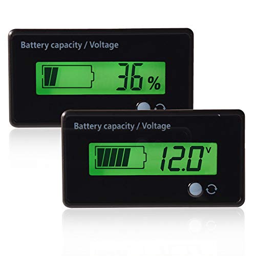 ASHATA Indicador de batería 2 en 1, Medidor de Capacidad de batería Digital, Medidor de Voltaje de batería, 6-70 V Lector de Detector eléctrico con Pantalla Impermeable LCD ASHATA Indicador de batería 2 en 1, Medidor de Capacidad de batería Digital, Medidor de Voltaje de batería, 6-70 V Lector de Detector eléctrico con Pantalla Impermeable LCD