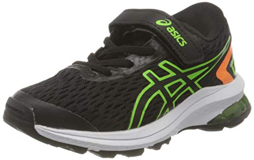Asics GT-1000 9 PS, Zapatos para Correr Unisex niños, Black/Green Gecko, 32.5 EU