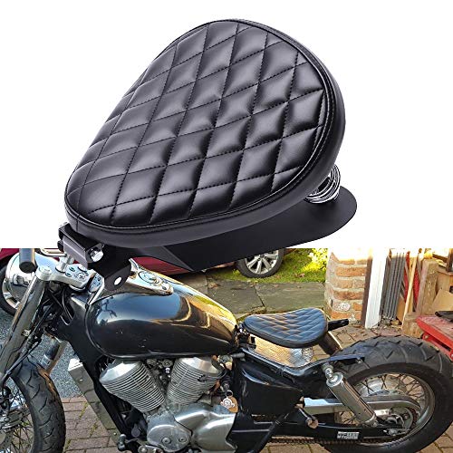 Asiento Cojín de Motocicleta, Asiento Bobber Moto Solo Con Placa Base con Soporte de Resorte Para Sportster Forty-Eight 48 XL883 1200 Chopper Custom