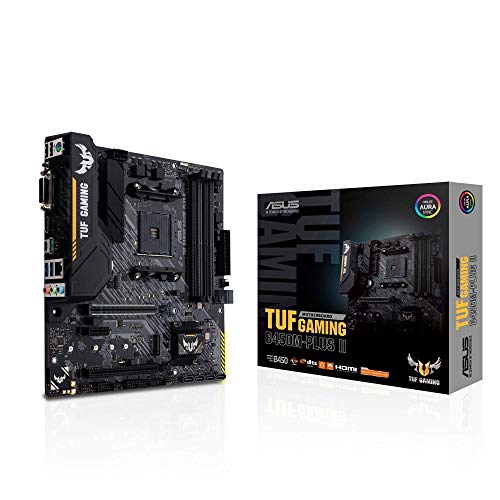 Asus TUF Gaming B450M-PLUS II - Placa Base de Gaming Micro-ATX AM4 AMD B450 con Soporte M.2, Cancelación de Ruido por IA, HDMI, DVI-D, USB 3.2 Gen 2 de Tipo A, USB 3.2 Gen 1 de Tipo A y C Asus TUF Gaming B450M-PLUS II - Placa Base de Gaming Micro-ATX AM4 AMD B450 con Soporte M.2, Cancelación de Ruido por IA, HDMI, DVI-D, USB 3.2 Gen 2 de Tipo A, USB 3.2 Gen 1 de Tipo A y C