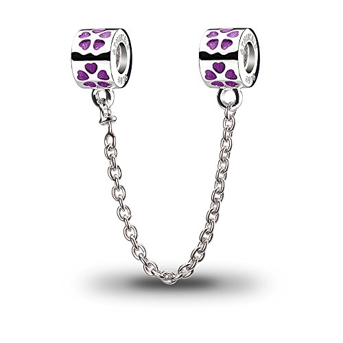 ATHENAIE 925 plata de ley Cadena púrpura Amor Conexión de seguridad apta del grano Todas las pulseras europeas (púrpura) ATHENAIE 925 plata de ley Cadena púrpura Amor Conexión de seguridad apta del grano Todas las pulseras europeas (púrpura)
