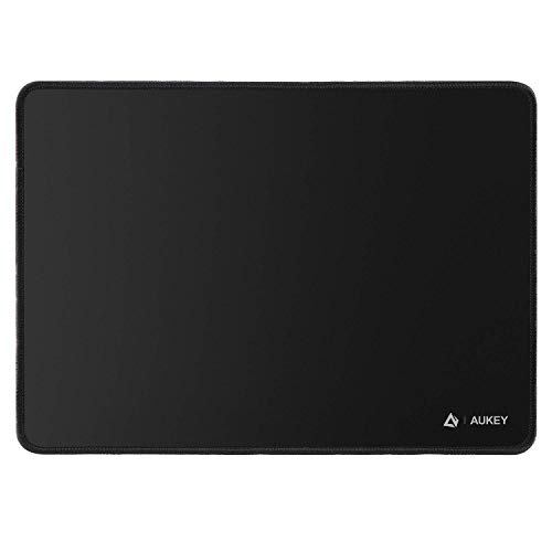 AUKEY Alfombrilla de Ratón Mouse Pad (35x25cm), Fibra Extrafina Alfombrilla para Computadora con Base de Goma Antideslizante, Negro