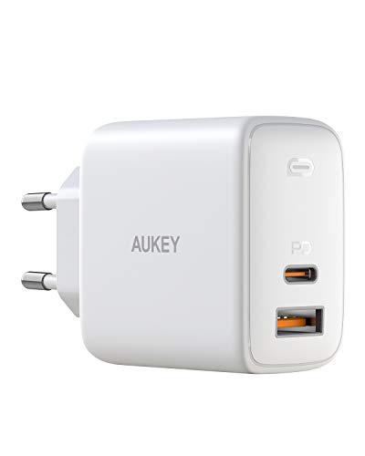 AUKEY Omnia USB C Cargador 65W de Red con GaNFast Tech & Detección Dinámica, PD Cargador Móvil con Power Delivery 3.0 para 13''MacBook Pro, iPad Pro, iPhone 12, Google Pixel 4, Nintendo Switch, LG, HP