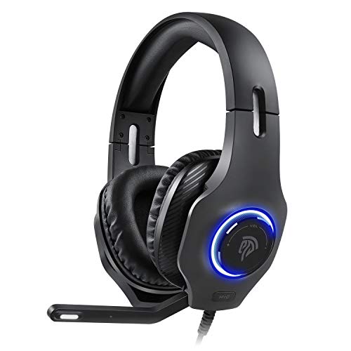 Auriculares Gaming Estéreo 7.1 PS5, [Regalos] Cascos Gaming 7.1 para PS5, PS4/Pro Xbos One, Xbox One, PSP, PC, Tablet etc. Cascos PS5 con Orejera Suave, Micrófono Ajustable, LED RGB y Silenciamiento