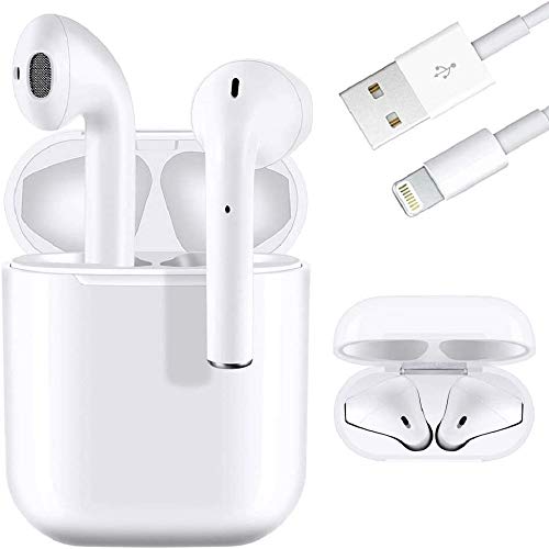 Auriculares Inalámbricos, Auriculares Bluetooth 5.0 con Micrófono, Caja de Carga Portátil con Carga de 24 Horas, IPX5 Impermeables Auriculares Inalambricos para iPhone/Android/Airpods