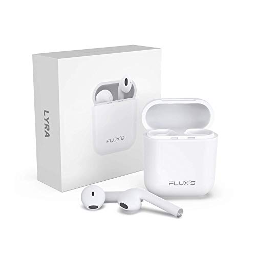 Auriculares inalámbricos Bluetooth 5.0 TWS FLUX'S, Micrófono Integrado para Manos Libres y Caja de Carga, con reducción de Ruido y estéreo 3D HD, Compatible con Android/iPhone/Samsung/iPad/Tablet/TV