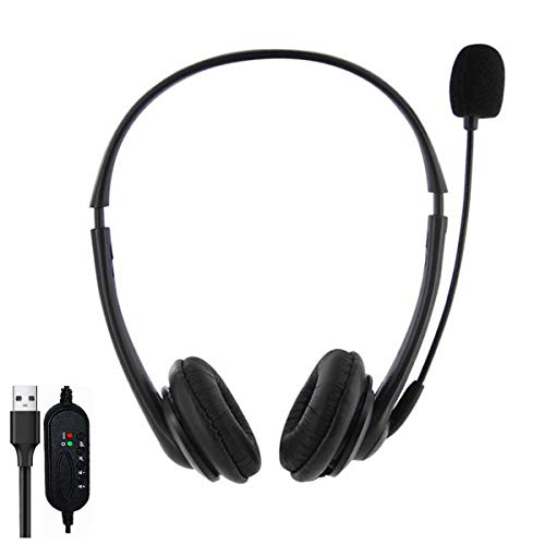 Auriculares USB para Computadora,Auriculares con Micrófono,Auriculares Comerciales con Controlador de Volumen Voz Clara Cancelación de Ruido Controles de Audio para Juegos Centro de Llamadas Skype Auriculares USB para Computadora,Auriculares con Micrófono,Auriculares Comerciales con Controlador de Volumen Voz Clara Cancelación de Ruido Controles de Audio para Juegos Centro de Llamadas Skype