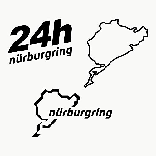 Autodomy Pegatinas Nurburgring Pack de 3 Unidades para Coche o Moto (Negro)
