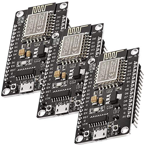 AZDelivery 3 pcs NodeMCU Lolin V3 Modulo ESP8266 ESP-12F WIFI con CH340 Tarjeta de Desarrollo Wifi 2.4 GHz con E-Book incluido!