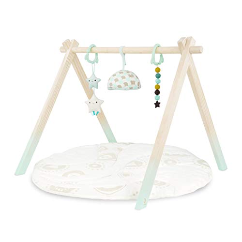 B. toys by Battat- Mat y Gimnasio para bebé de Madera, Color Menta y Marfil. (Branford Ltd. BX1760C1Z) B. toys by Battat- Mat y Gimnasio para bebé de Madera, Color Menta y Marfil. (Branford Ltd. BX1760C1Z)