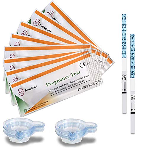 Babycolor 20 Test embarazo, Pruebas de Embarazo Ultrasensibles Predictor 10 mIU/ml, tiras embarazo Detección temprana alta Sensibilidad