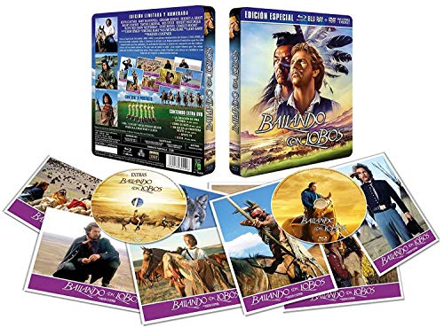 Bailando con Lobos BD + DVD Edición Metálica Limitada+ 8 Postales 1990 Dance With Wolves [Blu-ray]