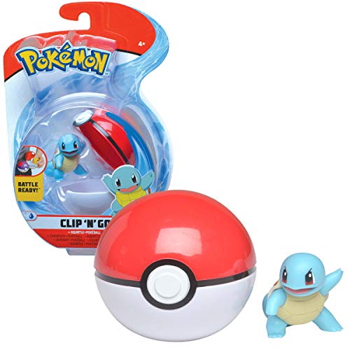 Bandai- Pokémon-Poké Ball & su Figura 5 cm Carapuce, WT97642