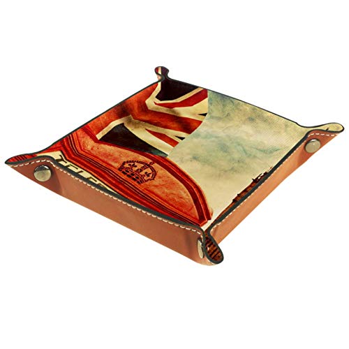 Bandeja de Servicio, Caja de Almacenamiento de Cuero PU, Organizador de bandejas, Caja de Almacenamiento para Relojes, Monedas, Monedas, Billetera, teléfono de Londres, Bigben Bandeja de Servicio, Caja de Almacenamiento de Cuero PU, Organizador de bandejas, Caja de Almacenamiento para Relojes, Monedas, Monedas, Billetera, teléfono de Londres, Bigben