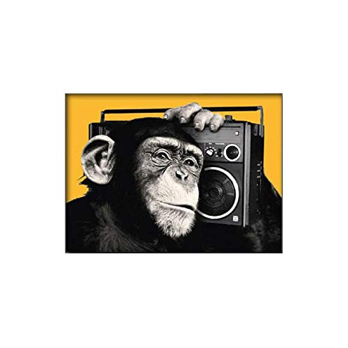 Banksy Pared Arte Gracioso Gorila Estudio Mono Escuchar MúSica Poster Y Impresiones Animal Lienzo Pintura Salon HabitacióN Hogar Decoracion Cuadros Sin Marco