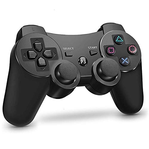 BAONUOR Controlador inalámbrico para PS3, Bluetooth Gamepad con doble vibración, 6 ejes, recargable, mando a distancia para Playstation 3