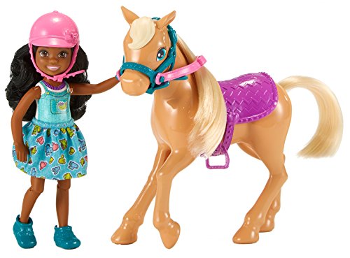 Barbie Chelsea, muñeca morena con su pony, juguete +3 años (Mattel FRL84)