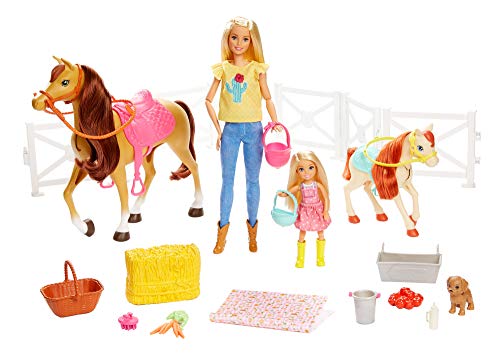 Barbie - Muñecas Barbie y Chelsea con caballos y accesorios, regalo para niñas y niños 3-9 años (Mattel FXH15), Embalaje estándar Barbie - Muñecas Barbie y Chelsea con caballos y accesorios, regalo para niñas y niños 3-9 años (Mattel FXH15), Embalaje estándar