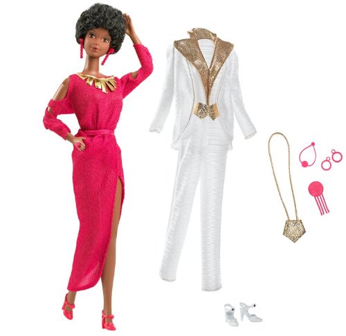 Barbie R4468 - Muñeca Afro de coleccionista con Vestido Vintage años 80