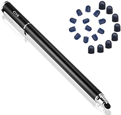Bargains Depot B&D Stylus Pen 2 en 1 Styli Touch Screen Pen con 20 Puntas de Goma de Repuesto para iPad, tabletas, iPhones, Samsung Galaxy Note/Tab, LG&HTC (Negro, 5.5 Pulgadas)