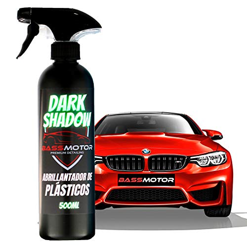 Bass Motor Abrillantador Renovador de Plástico y Neumaticos Coche Moto Gomas Viejas Recupera Brillo Negro Coche Interior Exterior con Esponja Uso Facil Lavado en Casa - Dark Shadow