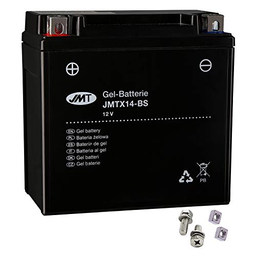 Batería de gel YTX14-BS para AN 650 A Burgman Executive ABS, año de construcción 2004-2012 de JMT Batería de gel YTX14-BS para AN 650 A Burgman Executive ABS, año de construcción 2004-2012 de JMT
