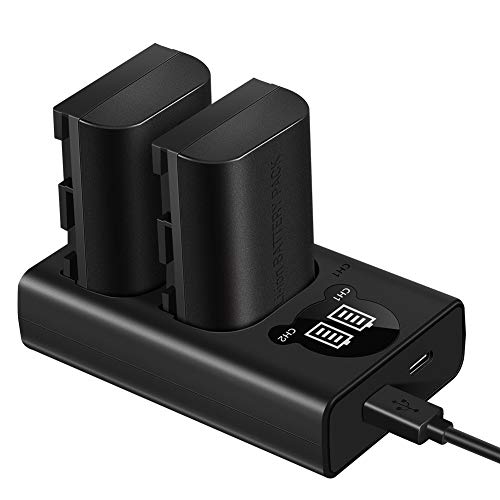 Batería ESDDI LP-E6 Paquete de 2 baterías de Repuesto de 1000 mAh Compatible con EOS 60D, EOS 70D, EOS 80D, EOS 5D Mark II, EOS 5D Mark III, EOS 5D Mark IV, EOS 5Ds, EOS 6D, EOS 6D Mark II