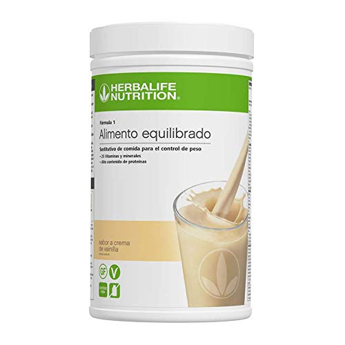 Batido Fórmula 1 Herbalife sustitutivo de comidas bajo en calorías. Rico en proteínas, vitaminas y minerales. Efecto saciante. (Crema de vainilla 780g)