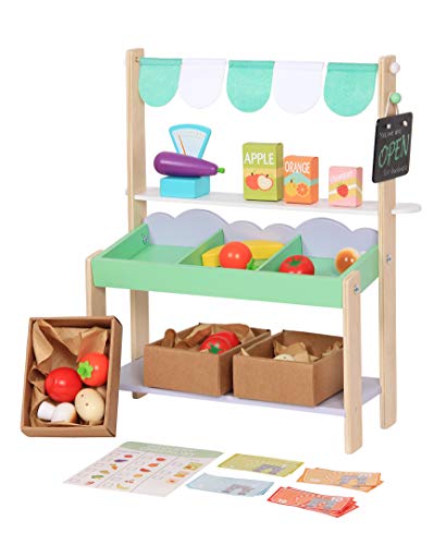 Bayer Chic 2000-Pequeña Madera con 37 Accesorios, Tienda de la Compra, Mercado, Puesto de Venta, Color Verde (281 20) Bayer Chic 2000-Pequeña Madera con 37 Accesorios, Tienda de la Compra, Mercado, Puesto de Venta, Color Verde (281 20)
