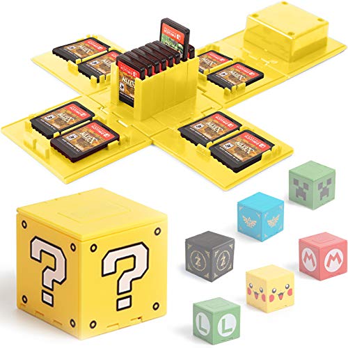 BAYINBROOK Funda de Juego, Compatible para Nintendo Switch Compatible con hasta 16 Juegos de Nintendo Switch Organizador de Tarjeta de Juego Contenedor de Viaje (Bloque de Preguntas Amarillo) BAYINBROOK Funda de Juego, Compatible para Nintendo Switch Compatible con hasta 16 Juegos de Nintendo Switch Organizador de Tarjeta de Juego Contenedor de Viaje (Bloque de Preguntas Amarillo)