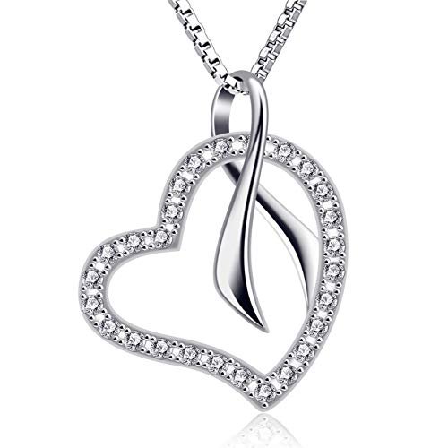 B.Catcher Mujer Collar corazón Colgante 925 Plata ''Ecos de Amor'' con San Valentín Regalo Originales Cadena 45cm Longitud B.Catcher Mujer Collar corazón Colgante 925 Plata ''Ecos de Amor'' con San Valentín Regalo Originales Cadena 45cm Longitud