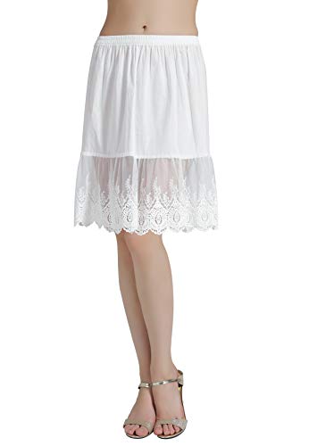 BEAUTELICATE Mujer Enaguas de Algodón Corta Antiestática Combinación para Vestido Antideslizante Plain Falda Marfil Negro con Encaje Dobladillo 55CM 60CM BEAUTELICATE Mujer Enaguas de Algodón Corta Antiestática Combinación para Vestido Antideslizante Plain Falda Marfil Negro con Encaje Dobladillo 55CM 60CM