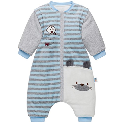 Bebé Saco de Dormir con Piernas Separable Algodón 3.5 Tog Invierno Bolsa de Dormir Mangas Larga Extraíbles para Niños Niñas 2-3 Años Bebé Saco de Dormir con Piernas Separable Algodón 3.5 Tog Invierno Bolsa de Dormir Mangas Larga Extraíbles para Niños Niñas 2-3 Años