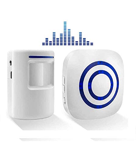 BeiLan Timbre inalámbrico con 1 receptor electrónico y 1 detector de sensor de movimiento PIR 3 niveles de volumen con 38 melodías Alarma de seguridad para visitantes en la oficina del hotel BeiLan Timbre inalámbrico con 1 receptor electrónico y 1 detector de sensor de movimiento PIR 3 niveles de volumen con 38 melodías Alarma de seguridad para visitantes en la oficina del hotel