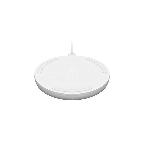 Belkin - BoostCharge Base de Carga inalámbrica de 10 W, Cargador inalámbrico rápido con certificación Qi para iPhone y teléfonos de Samsung, Google y Otros, Blanco