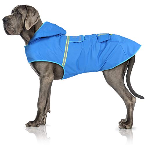 Bella & Balu Chubasquero de perro - Impermeable para mascotas con capucha y reflectores para proteger a su perro en paseos largos del frío, la lluvia o la nieve en épocas frías.(XL | AZUL) Bella & Balu Chubasquero de perro - Impermeable para mascotas con capucha y reflectores para proteger a su perro en paseos largos del frío, la lluvia o la nieve en épocas frías.(XL | AZUL)