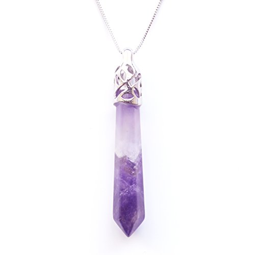 Bella Jade Chakra Reiki Pointed Crystal Pendant Amulet/Talisman Necklace