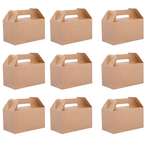 Belle Vous Cajas Regalo Papel Kraft (Pack de 24) - 16x9x9cm Caja de Presentacion con Tapa - Comida Paquete Caja para Magdalenas, Chocolates, Cumpleaños, Boda, Favores de Fiesta, Baby Shower