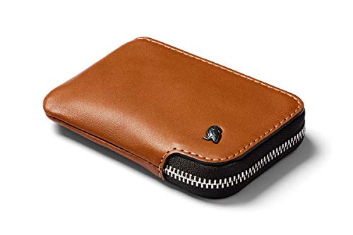 Bellroy Leather Card Pocket Wallet, Cartera Slim con Cremallera (Máx. 15 tarjeto, Efectivo, Monedero) - Caramel