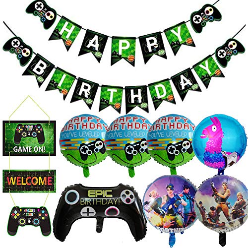 BESLIME Decoraciones Cumpleaños, Artículos de Fiestas para Fanáticos de los Videojuegos, Decoraciones para Cumpleaños de Tema de Videojuegos con Globos Pancartas BESLIME Decoraciones Cumpleaños, Artículos de Fiestas para Fanáticos de los Videojuegos, Decoraciones para Cumpleaños de Tema de Videojuegos con Globos Pancartas