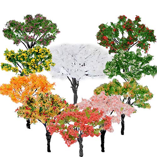 BESTZY 10pcs Modelo Árbol Diorama Árboles Modelo Mezclados Árboles Tren Paisaje Ferrocarril Árboles Arquitectura para DIY Paisaje(65mm)